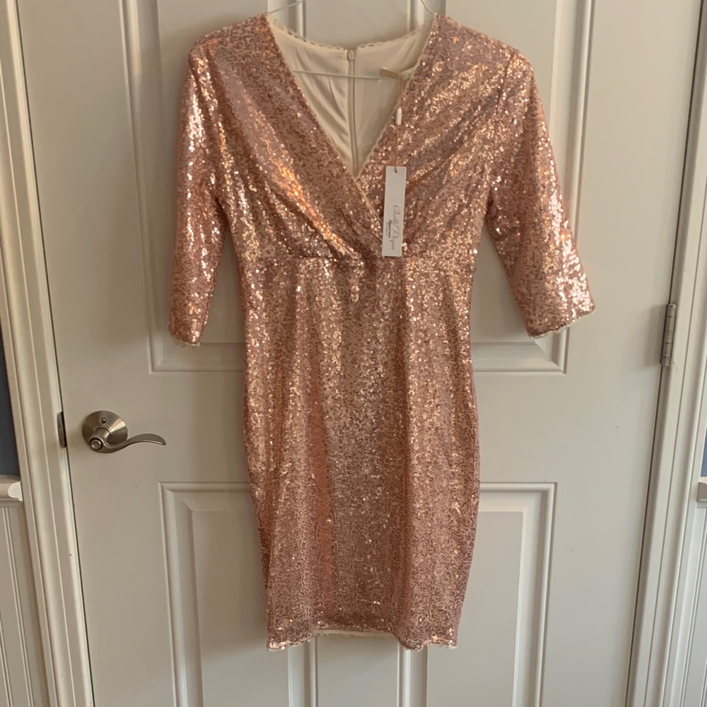 Glamorous Long Sleeve Sequin Dress